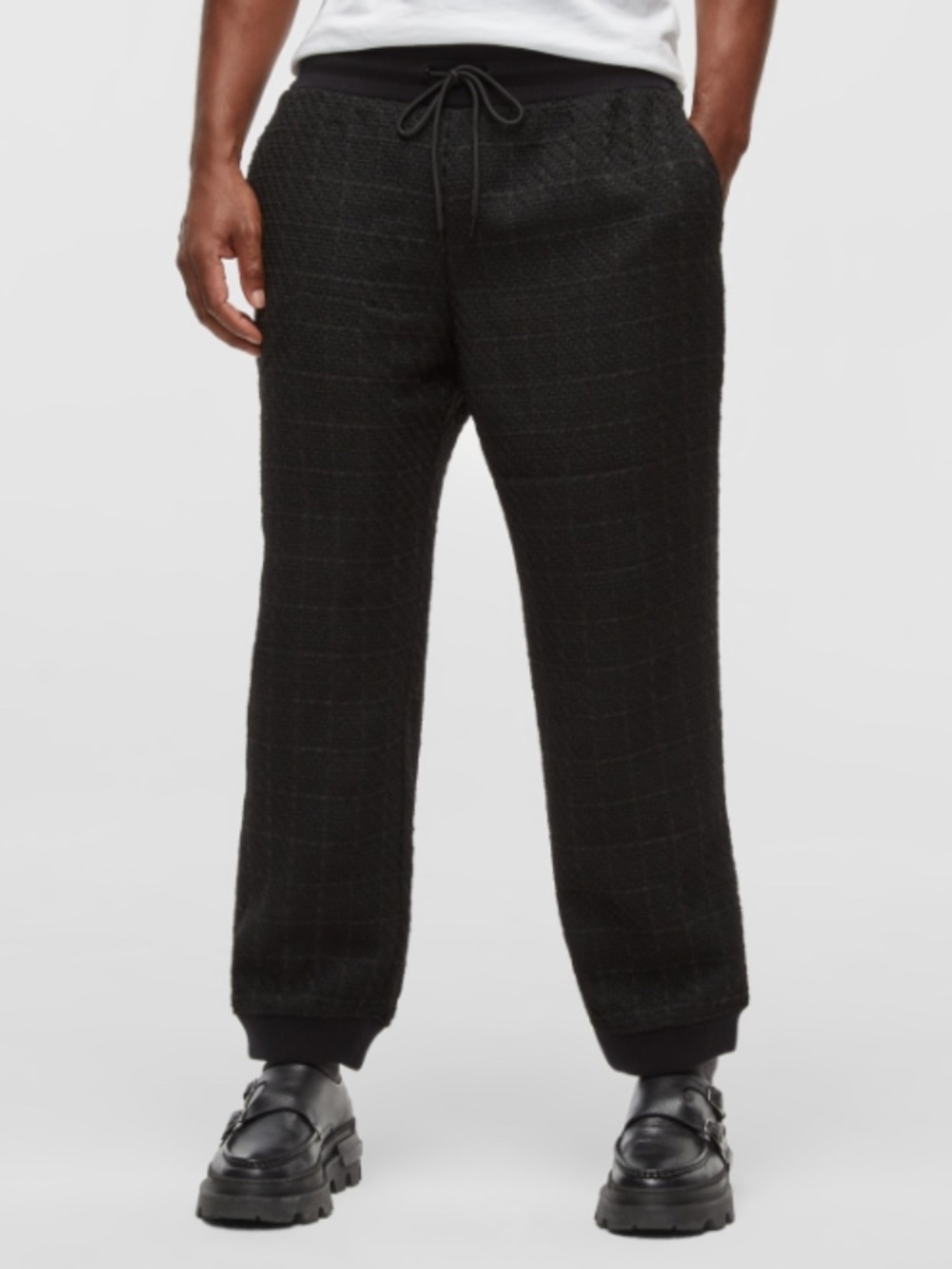Mode of One Men S Regular-Fit Tapered-Leg Tweed Jogger Pants Size S NWT